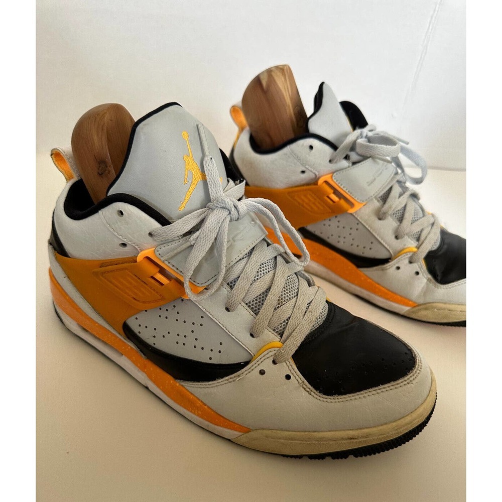 Jordan Flight 45 2014 Pure Platinum Atomic Mango 644846-016 Men's Size 12 - Picture 9 of 15